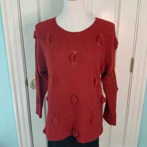GRiZAS Sweater Red Novelty Knit Small